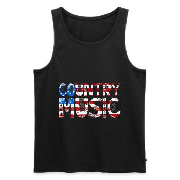 Country Music Retro Vintage Guitar - Men's Premium Organic Tank Top - black - Front - Michal (187cm)