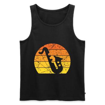 Blasmusik Saxophon - Männer Premium Bio Tank Top - Schwarz - Vorne - Michal (187cm)
