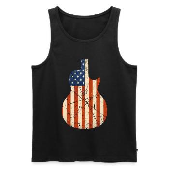 Country Music Retro - Men's Premium Organic Tank Top - black - Front - Michal (187cm)