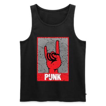 Teufelshorn Punks Punk - Männer Premium Bio Tank Top - Schwarz - Vorne - AI Model Male 178 light (178cm)