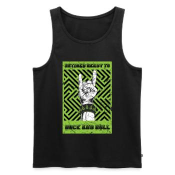 Renter Rock and Roll - Men's Premium Organic Tank Top - black - Front - Michal (187cm)