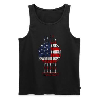 Country Music Retro - Men's Premium Organic Tank Top - black - Front - Michal (187cm)