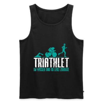Triathlete Gift - Men's Premium Organic Tank Top - black - Front - AI Model Male 178 light (178cm)