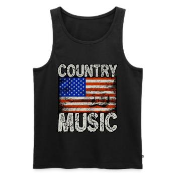 Country Music America Flag - Men's Premium Organic Tank Top - black - Front - Michal (187cm)