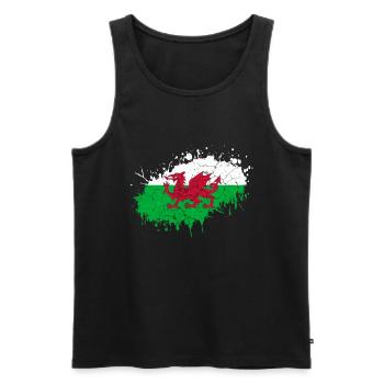 Pays de Galles - Débardeur bio Premium Homme - noir - Devant - Michal (187cm)