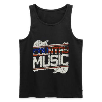 Country Music America - Men's Premium Organic Tank Top - black - Front - Michal (187cm)