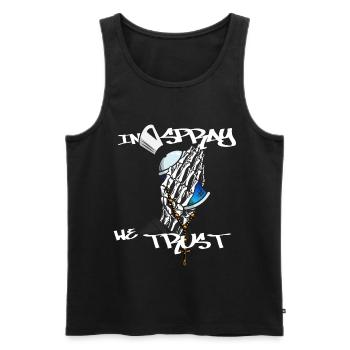 Sprayer Graffiti Praying Hands Kunst Art - Men's Premium Organic Tank Top - black - Front - AI Model Male 178 light (178cm)