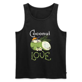 Coconut Fruit Caribbean Vacation - Men's Premium Organic Tank Top - black - Front - AI Model Male 178 light (178cm)