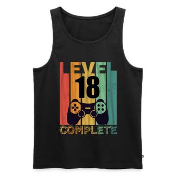 Cadeau majeur 18 ans anniversaire Enfin 18 - Débardeur bio Premium Homme - noir - Devant - Michal (187cm)