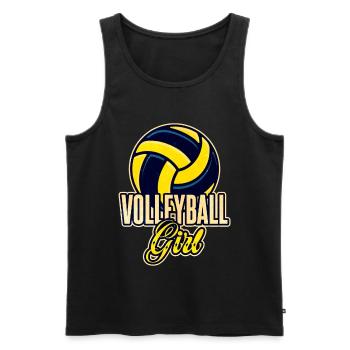Femmes Volley-ball fille cadeau - Débardeur bio Premium Homme - noir - Devant - Michal (187cm)