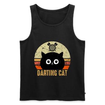 Dart Spieler Dartspieler Katze Dart Sport - Männer Premium Bio Tank Top - Schwarz - Vorne - Michal (187cm)