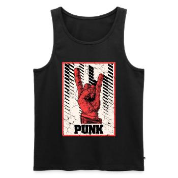 Teufelshorn Punks Punk - Männer Premium Bio Tank Top - Schwarz - Vorne - AI Model Male 178 light (178cm)