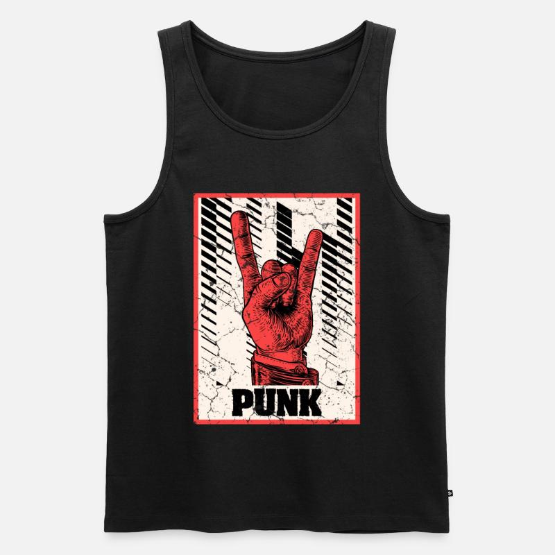 Teufelshorn Punks Punk - Männer Premium Bio Tank Top - Schwarz