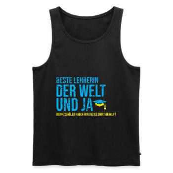Beste Lehrerin Schule Schulunterricht - Männer Premium Bio Tank Top - Schwarz - Vorne - Michal (187cm)
