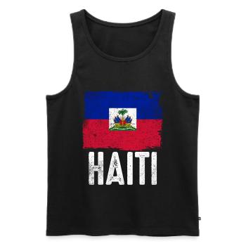 Haitian Holiday Haiti Flag - Men's Premium Organic Tank Top - black - Front - Michal (187cm)