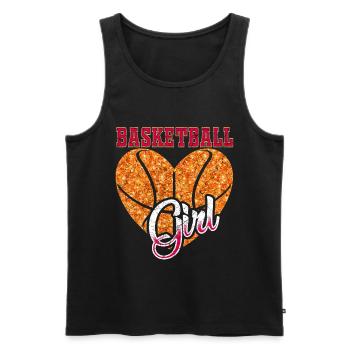 Basket-ball filles - Débardeur bio Premium Homme - noir - Devant - Michal (187cm)