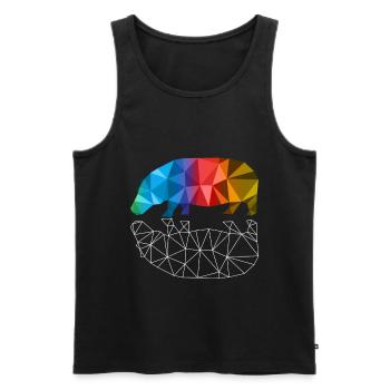 Nilperd Geschenk Hippo Bunt Kunstwerk Geometrie - Männer Premium Bio Tank Top - Schwarz - Vorne - AI Model Male 178 light (178cm)