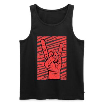 Teufelshorn Punks - Männer Premium Bio Tank Top - Schwarz - Vorne - AI Model Male 178 light (178cm)