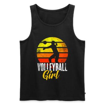Cadeau de fille de volley-ball féminin - Débardeur bio Premium Homme - noir - Devant - AI Model Male 178 light (178cm)