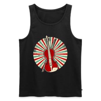 Violin Instrument Retro Violins Player - Men's Premium Organic Tank Top - black - Front - AI Model Male 178 light (178cm)