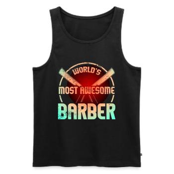 Barber Vintage - Männer Premium Bio Tank Top - Schwarz - Vorne - AI Model Male 178 light (178cm)