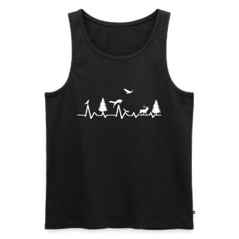 Battements de coeur animaux renard forêt oiseau cerf aigle - Débardeur bio Premium Homme - noir - Devant - Michal (187cm)