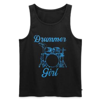 Fille à la batterie - Débardeur bio Premium Homme - noir - Devant - Michal (187cm)