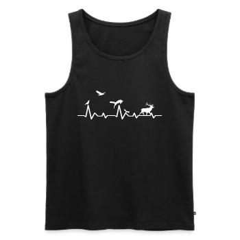 Heartbeat pulse ECG animals gift idea for children - Men's Premium Organic Tank Top - black - Front - Michal (187cm)