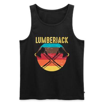 Lumberjack Holzarbeiter Forstwart Holzbearbeitung - Männer Premium Bio Tank Top - Schwarz - Vorne - Michal (187cm)