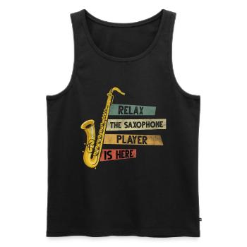 Saxophoniste Saxophoniste Musique de soufflage Saxophone - Débardeur bio Premium Homme - noir - Devant - AI Model Male 178 light (178cm)