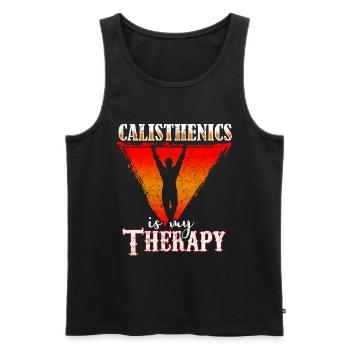 Lustiges Sport Calisthenics Geschenk - Männer Premium Bio Tank Top - Schwarz - Vorne - Michal (187cm)