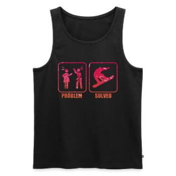 Snowboarden Retro Vintage Snowboard - Männer Premium Bio Tank Top - Schwarz - Vorne - Michal (187cm)