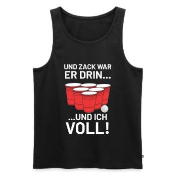 Bier - Männer Premium Bio Tank Top - Schwarz - Vorne - Michal (187cm)