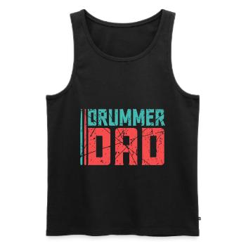Schlagzeugspieler Schlagzeug Papa - Männer Premium Bio Tank Top - Schwarz - Vorne - AI Model Male 178 light (178cm)
