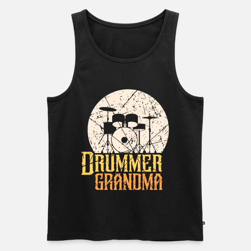 Schlagzeuger Omi - Männer Premium Bio Tank Top - Schwarz