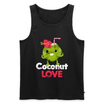 Kokosnuss Liebe - Männer Premium Bio Tank Top - Schwarz - Vorne - Michal (187cm)