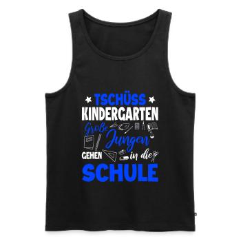 Schulanfang - Männer Premium Bio Tank Top - Schwarz - Vorne - Michal (187cm)