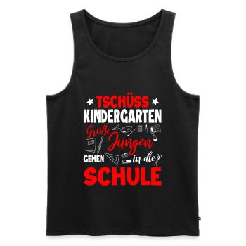 Schulanfang - Männer Premium Bio Tank Top - Schwarz - Vorne - Michal (187cm)