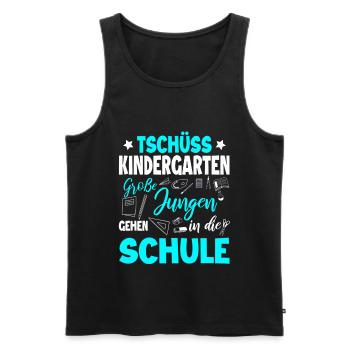Schulanfang - Männer Premium Bio Tank Top - Schwarz - Vorne - Michal (187cm)