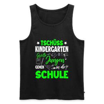 Schulanfang - Männer Premium Bio Tank Top - Schwarz - Vorne - Michal (187cm)