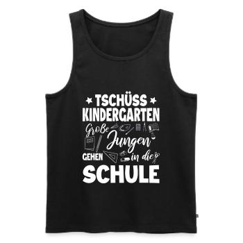 Schulanfang - Männer Premium Bio Tank Top - Schwarz - Vorne - Michal (187cm)