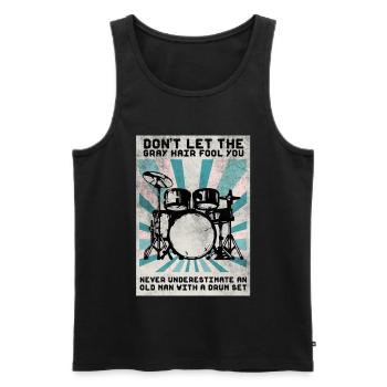 Schlagzeug Drum Sticks Schlagzeuger Opa - Men's Premium Organic Tank Top - black - Front - Michal (187cm)