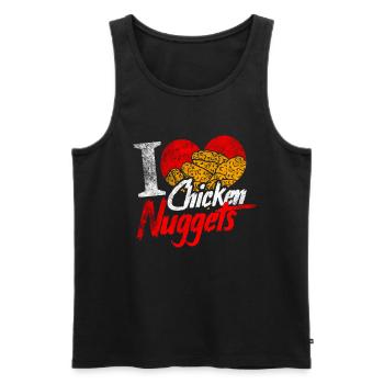 Chicken Nugget Kostüm - Débardeur bio Premium Homme - noir - Devant - AI Model Male 178 light (178cm)