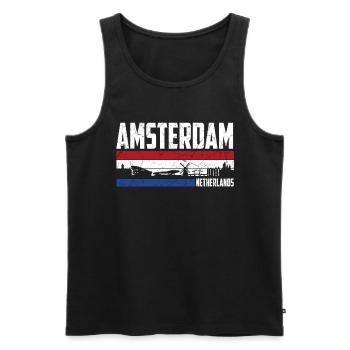 Amsterdam Skyline Heimatstadt Niederlande - Männer Premium Bio Tank Top - Schwarz - Vorne - Michal (187cm)