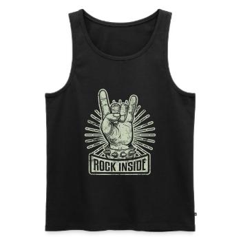 Rock & Roll Gitarren Spieler Rock and Roll - Männer Premium Bio Tank Top - Schwarz - Vorne - AI Model Male 178 light (178cm)