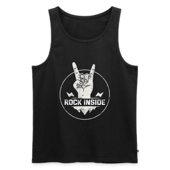 Rock & Roll Gitarre Rock and Roll - Männer Premium Bio Tank Top - Schwarz - Vorne - AI Model Male 178 light (178cm)
