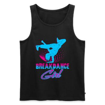 Breakdance Mädchen Tänzerin - Männer Premium Bio Tank Top - Schwarz - Vorne - AI Model Male 178 light (178cm)