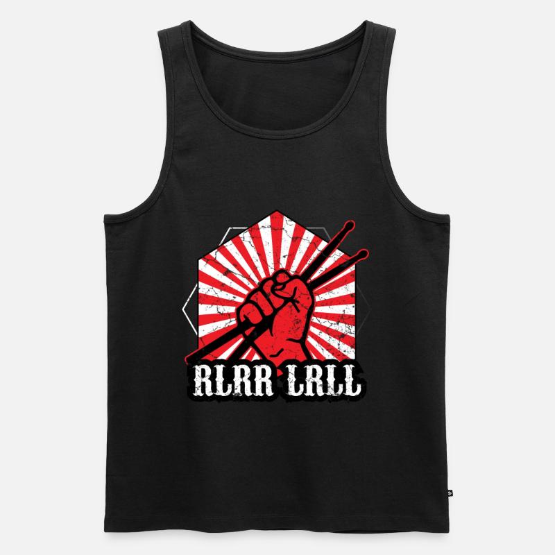 Schlagzeug Regel Drum Sticks - Männer Premium Bio Tank Top - Schwarz