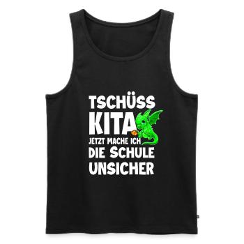 Schulanfang - Männer Premium Bio Tank Top - Schwarz - Vorne - Michal (187cm)