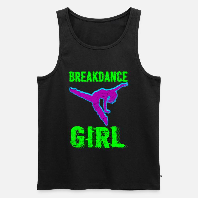 Breakdance Mädchen Tänzerin - Männer Premium Bio Tank Top - Schwarz